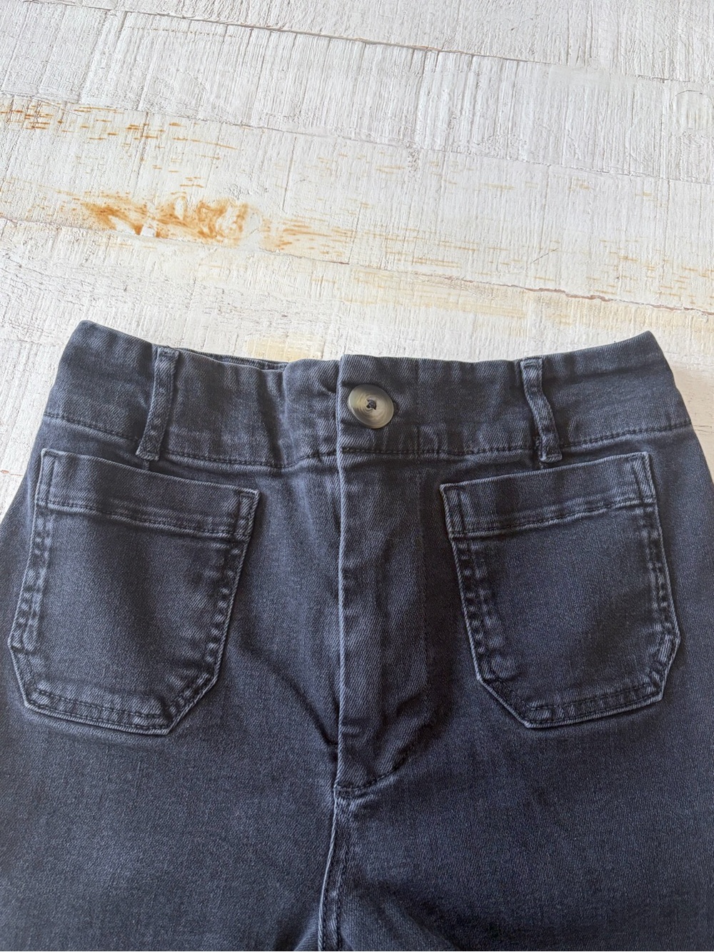 Anthropologie Pilcro the Skipper Jeans size 27 Cropped Wide Leg Faded Black - Picture 5 of 15